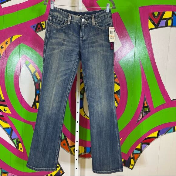 NWT, Inc Denim. Jewel Details. Boot Cut. Size 2. Beautifully Sandblasted - Picture 1 of 10